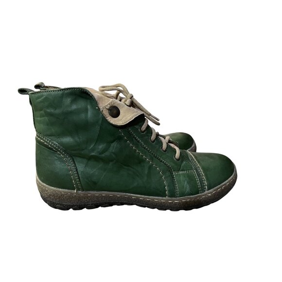 V-Italia 1041 Kiki Boots Women’s 38 / 7.5 Green Leather Fleece Lined Poland - Picture 3 of 13